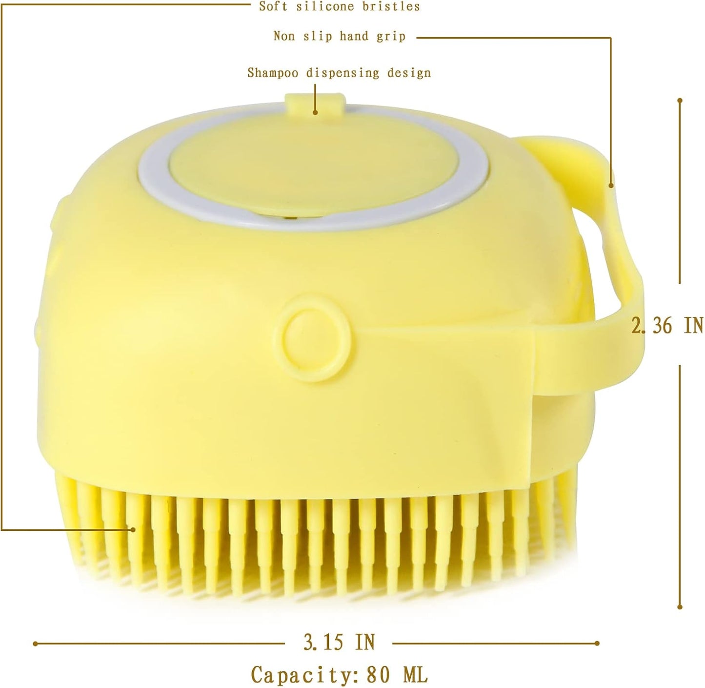 Pet Bath Brush with Shampoo Dispenser