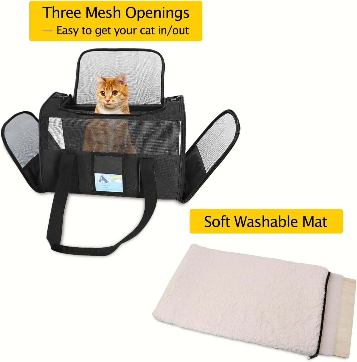 Soft-Sided Pet Carrier for Cats & Small Dogs – Up to 15 lb