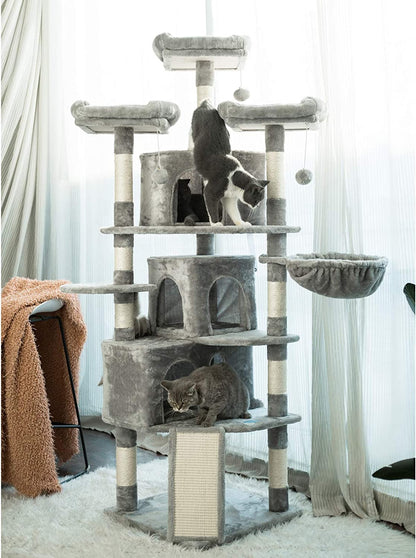 73.4-Inch XL Cat Tree with 3 Condos & Cozy Perches