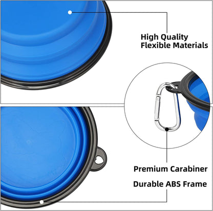 2-Pack Collapsible Travel Dog Bowls