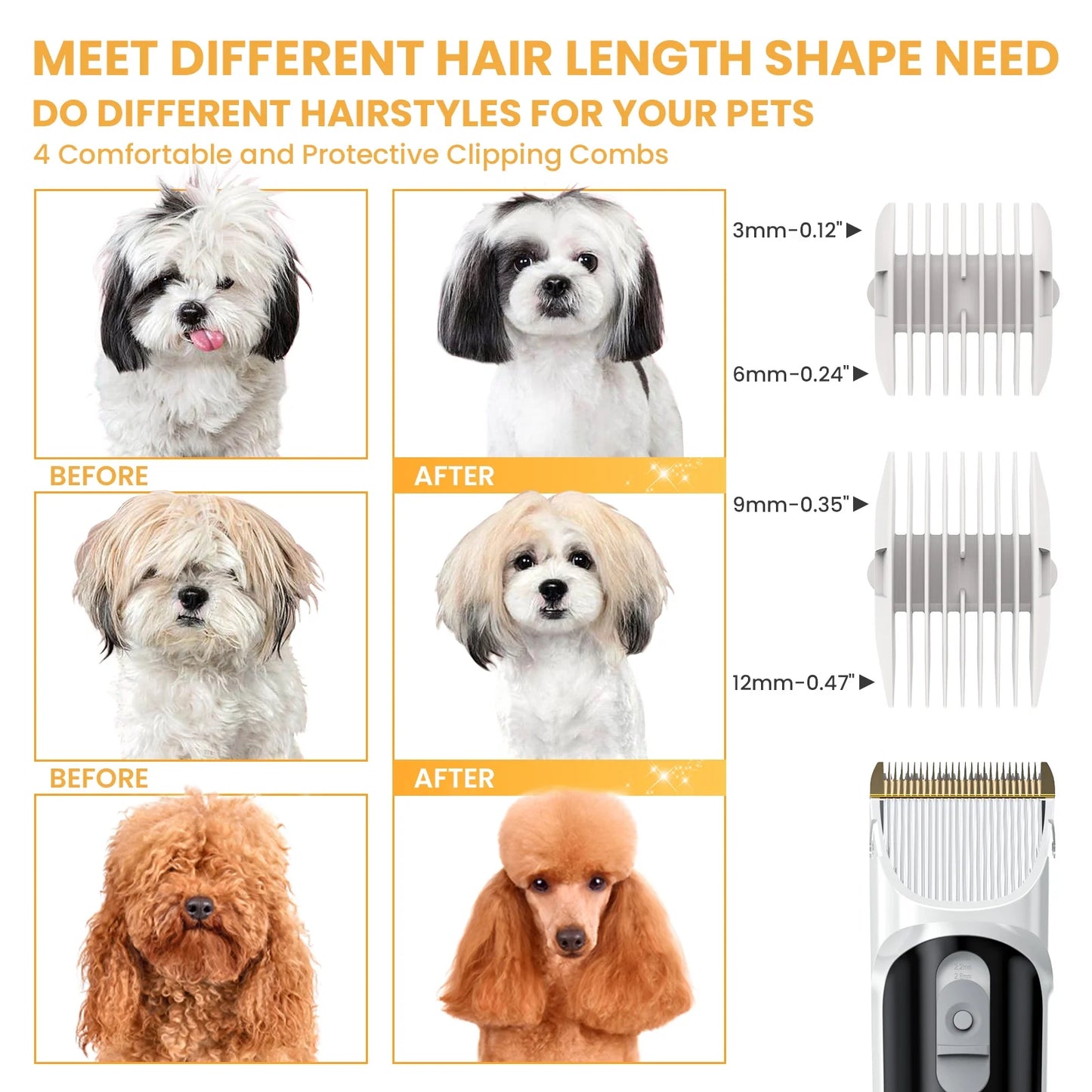 Pet Grooming Vacuum Kit for Dogs & Cats
