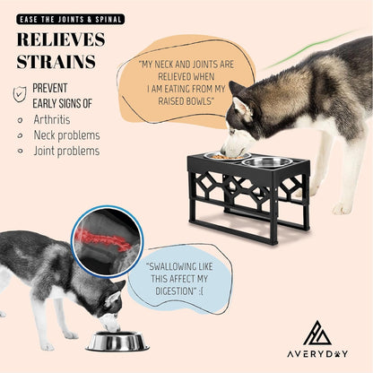 Adjustable Elevated Dog Bowls with Stand