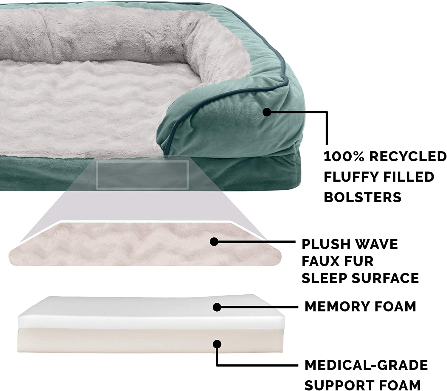 Small Memory Foam Dog Bed with Washable CoverD
