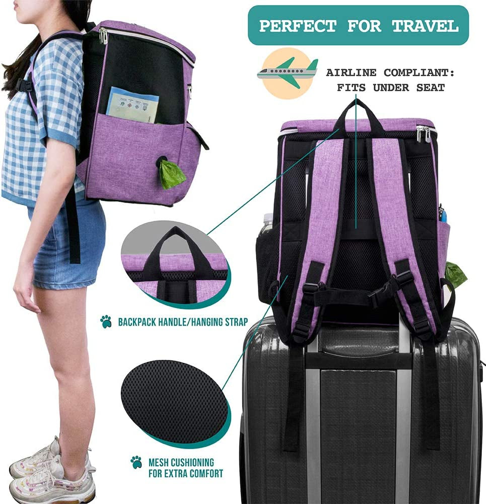 27L Dog Travel Backpack with Food Containers & Bowls
