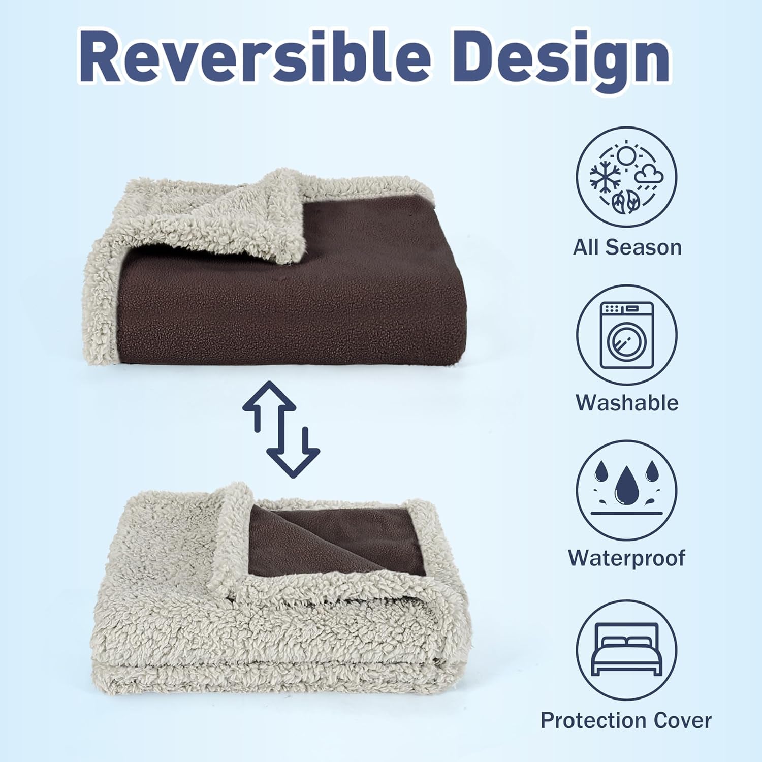 Large Waterproof Pet Blanket for Bed & Couch