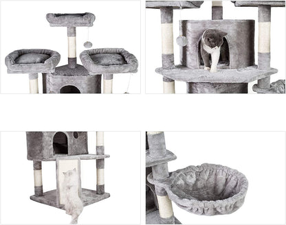 73.4-Inch XL Cat Tree with 3 Condos & Cozy Perches
