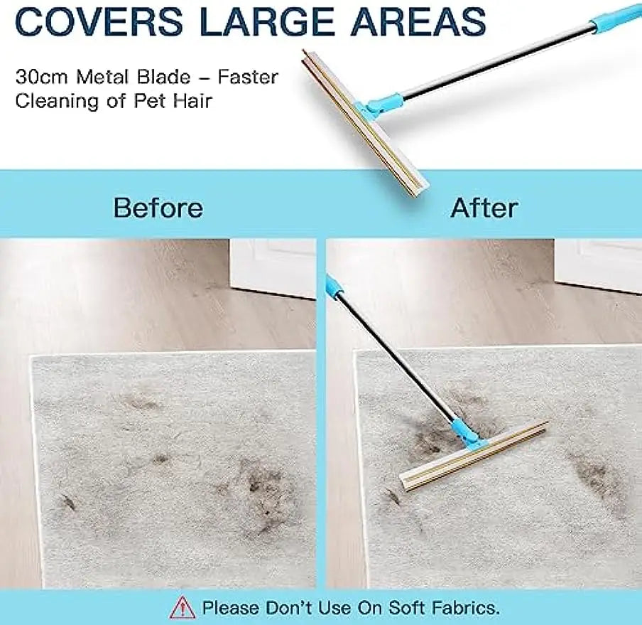 Pet Hair Remover Rake for Carpets & Upholstery