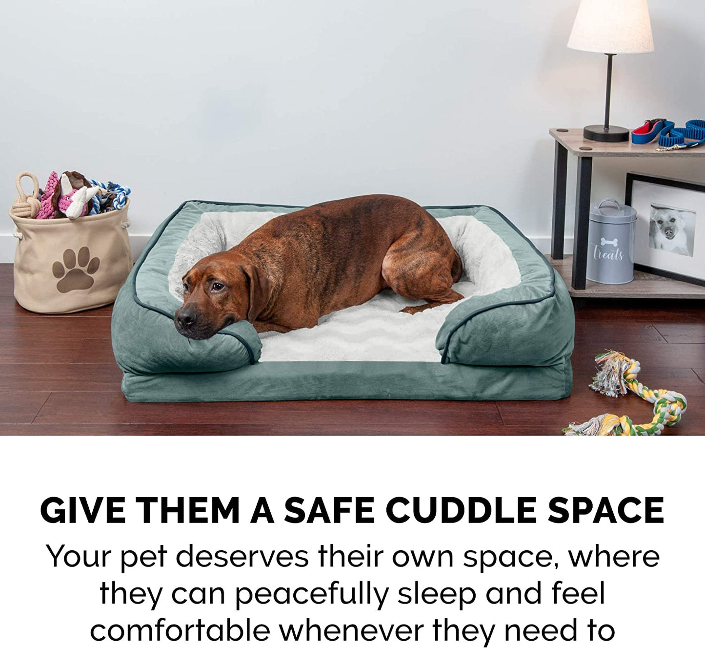 Small Memory Foam Dog Bed with Washable CoverD