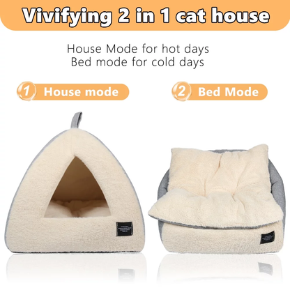 2-in-1 Cozy Cat Bed