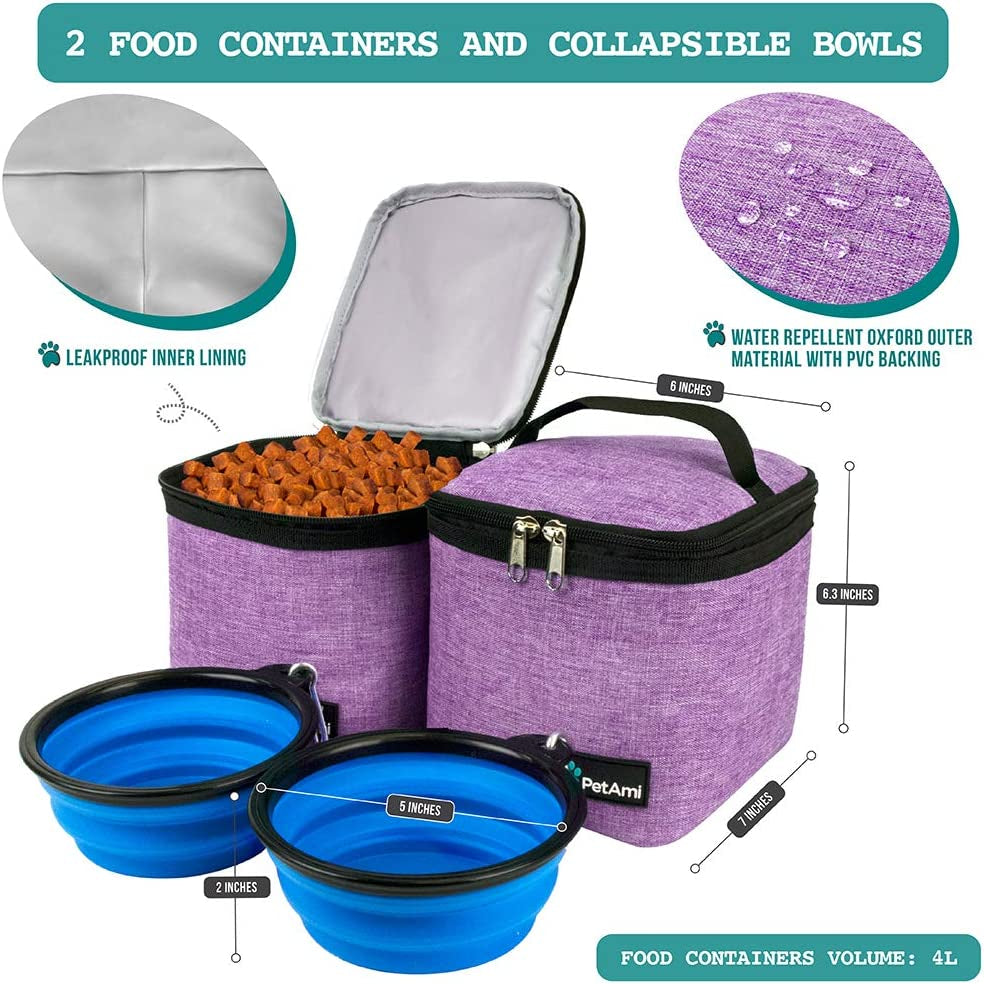 27L Dog Travel Backpack with Food Containers & Bowls