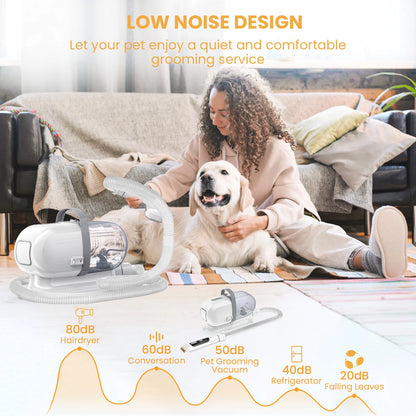Pet Grooming Vacuum Kit for Dogs & Cats