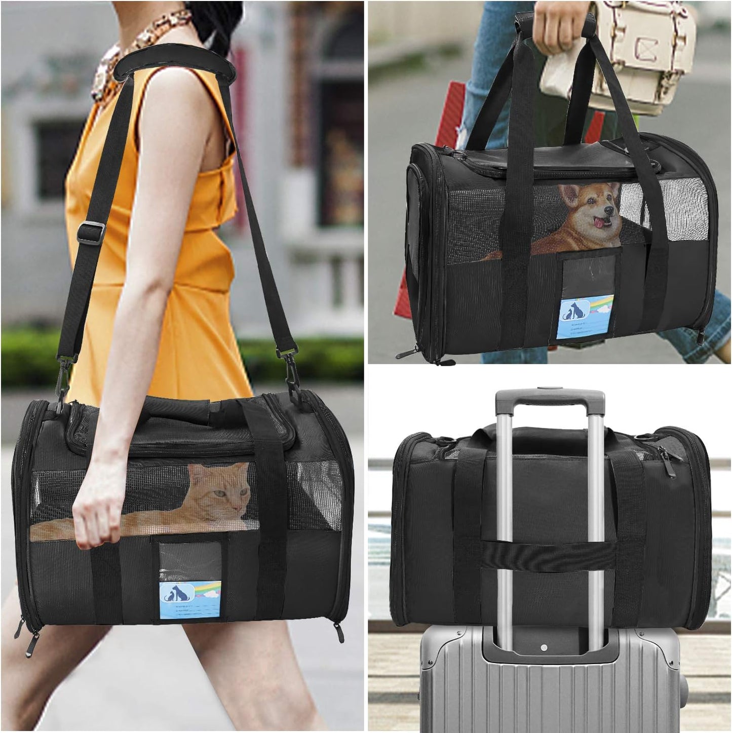 Soft-Sided Pet Carrier for Cats & Small Dogs – Up to 15 lb
