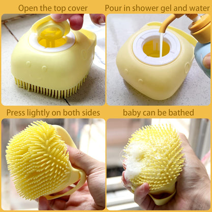 Pet Bath Brush with Shampoo Dispenser