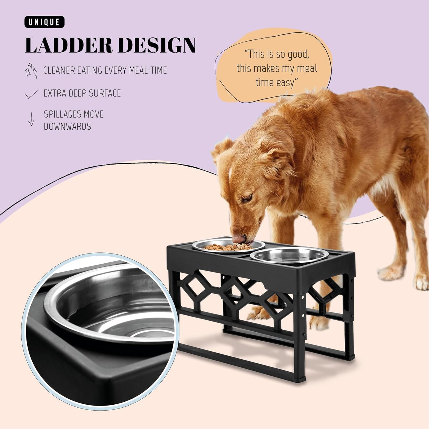 Adjustable Elevated Dog Bowls with Stand