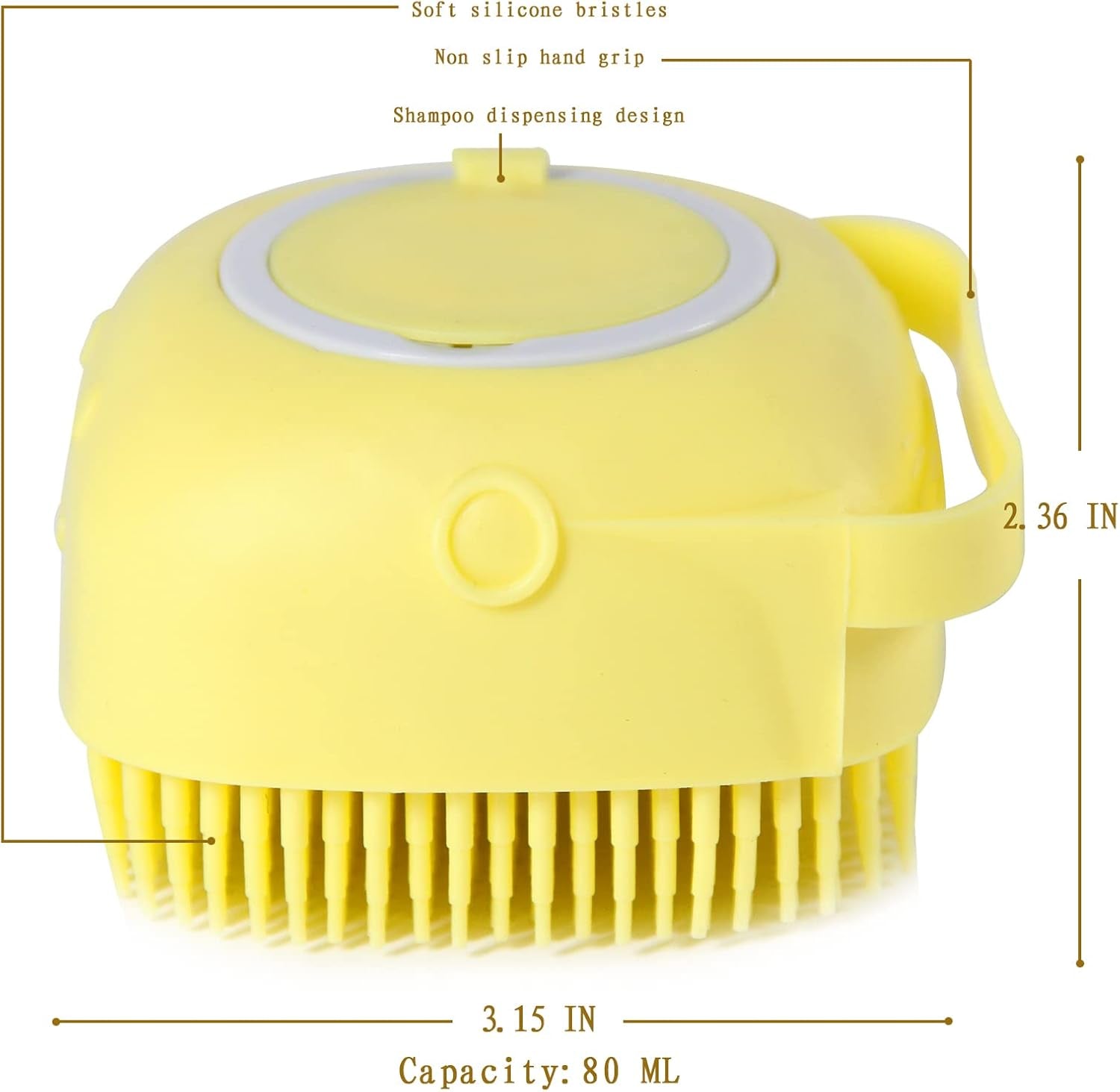 Pet Bath Brush with Shampoo Dispenser