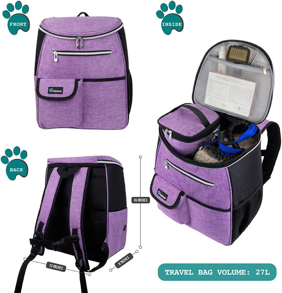 27L Dog Travel Backpack with Food Containers & Bowls