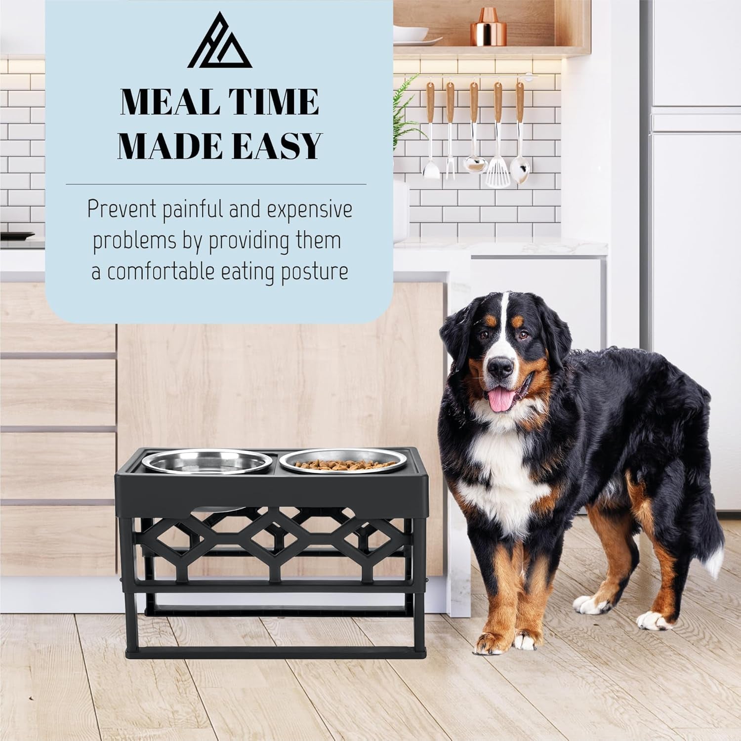 Adjustable Elevated Dog Bowls with Stand