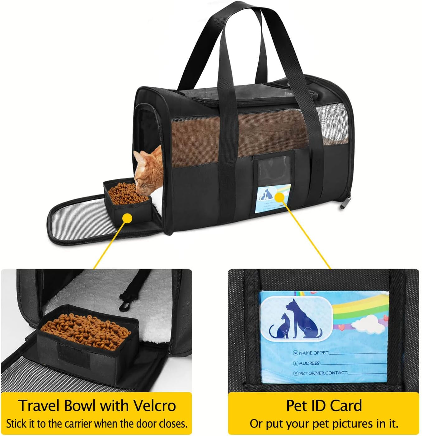 Soft-Sided Pet Carrier for Cats & Small Dogs – Up to 15 lb