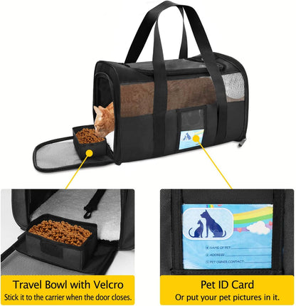 Soft-Sided Pet Carrier for Cats & Small Dogs – Up to 15 lb