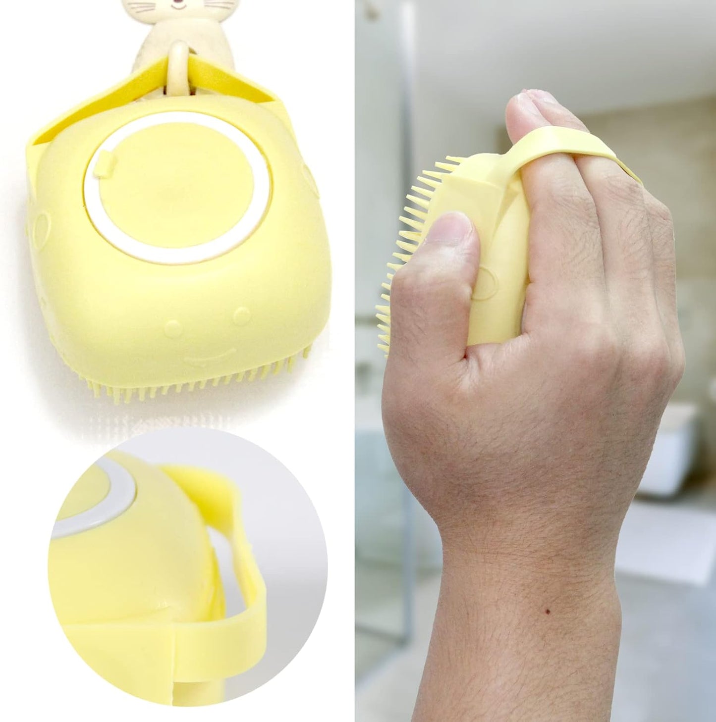Pet Bath Brush with Shampoo Dispenser