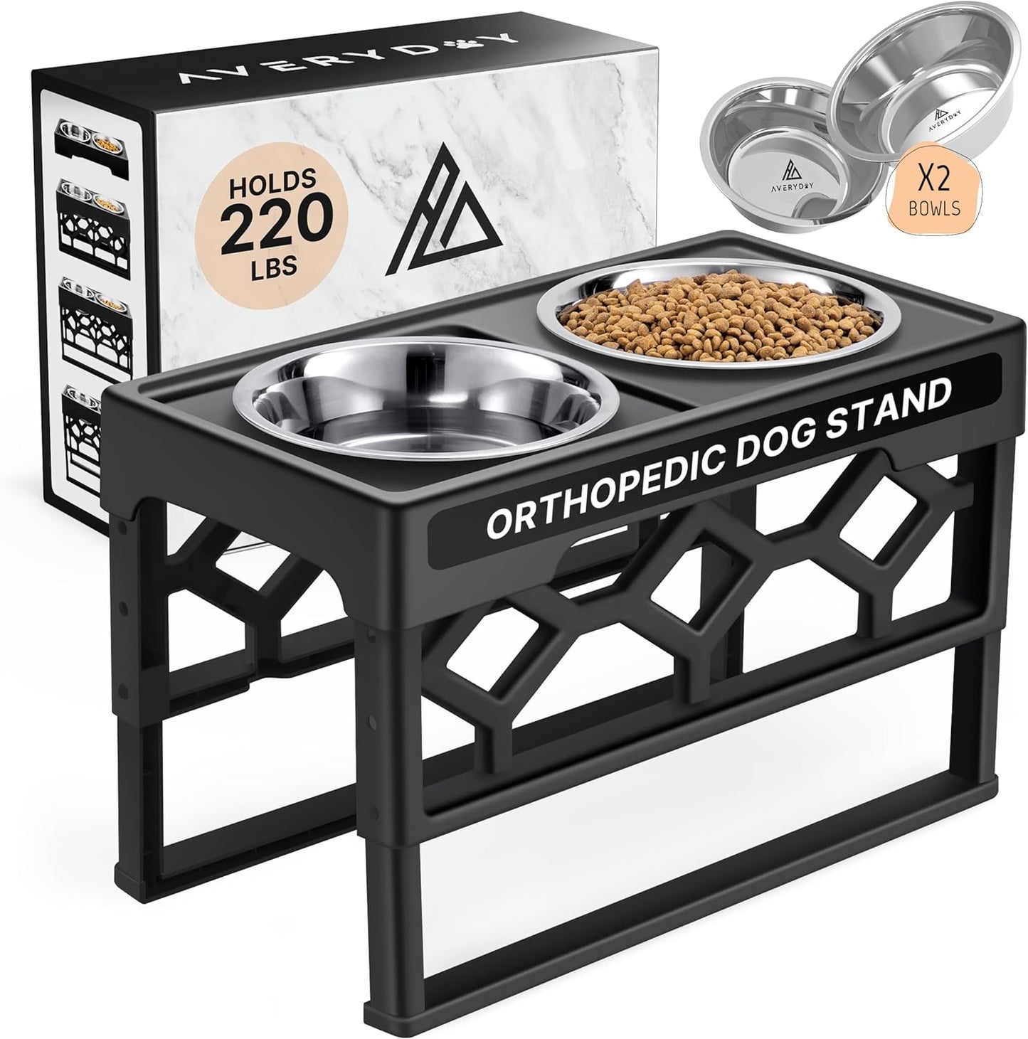 Adjustable Elevated Dog Bowls with Stand